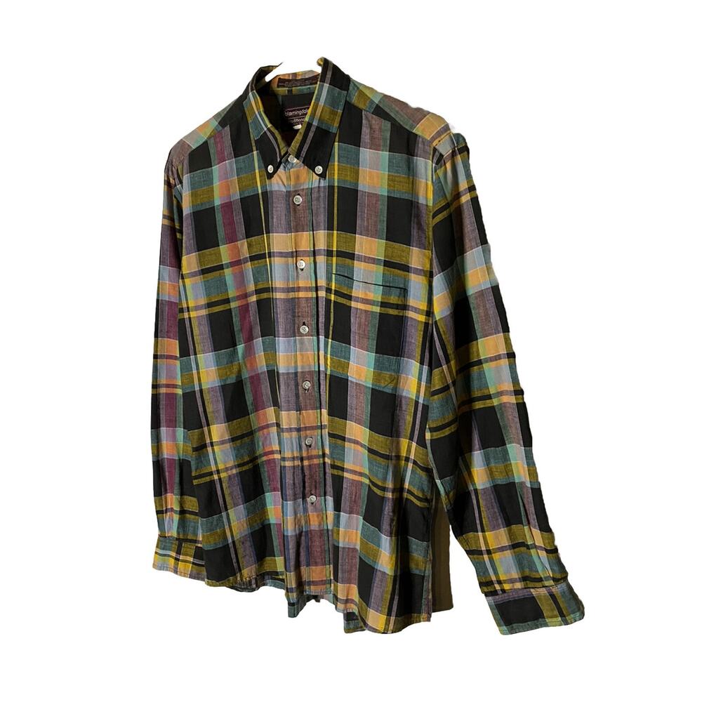 Bloomingdales VTG Shirt Distressed Mens Medium Button Up Traditionalist Office